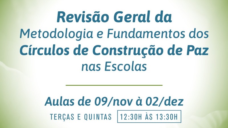 As inscrições devem ser feitas até o dia 5 de novembro